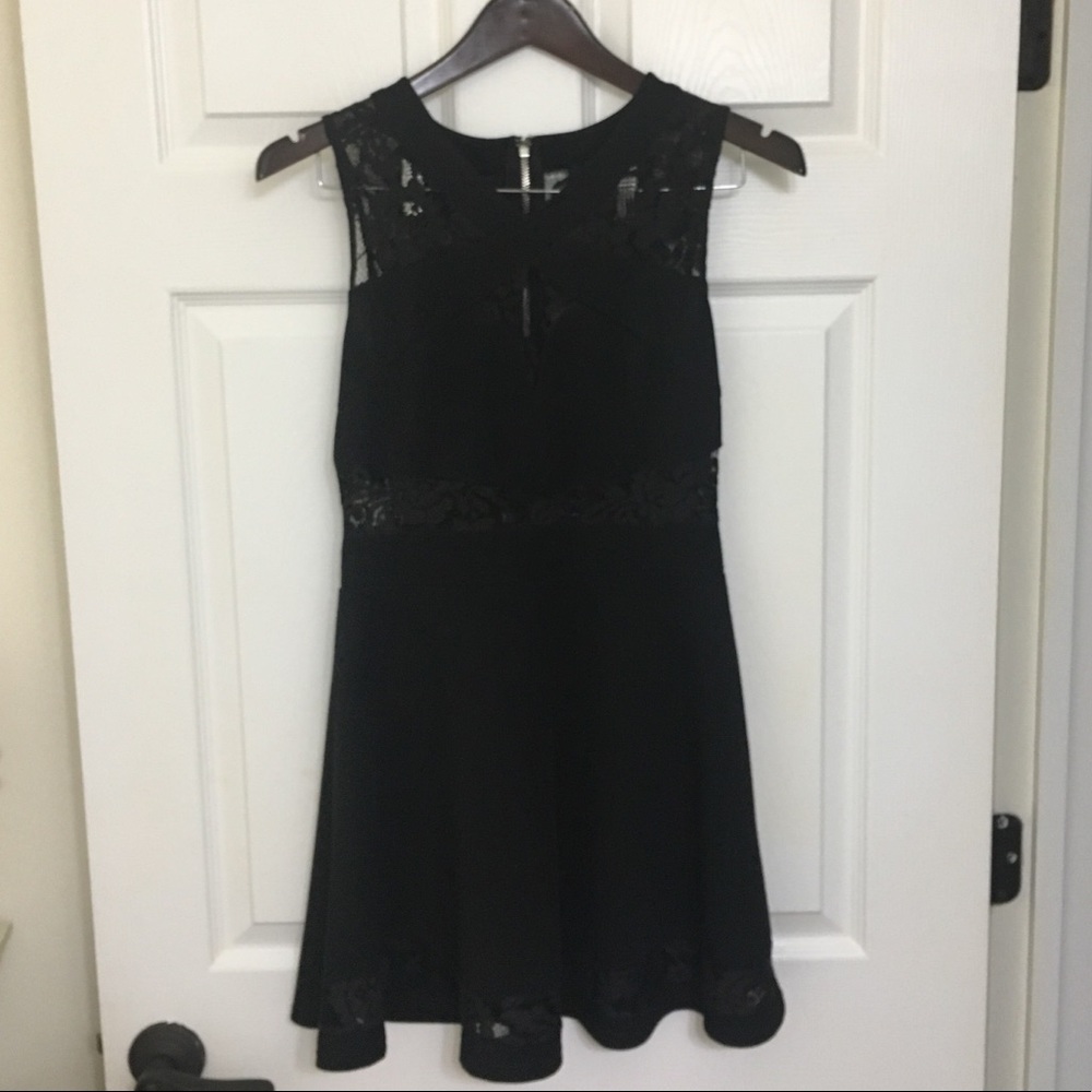 Alt B. Little Black Lace Detailed Dress